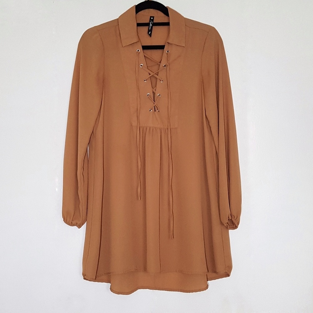Native eyelet dress flowy lace up fall autumn